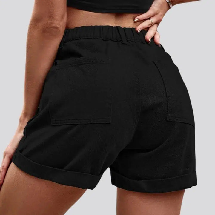 High-waist fashion denim shorts