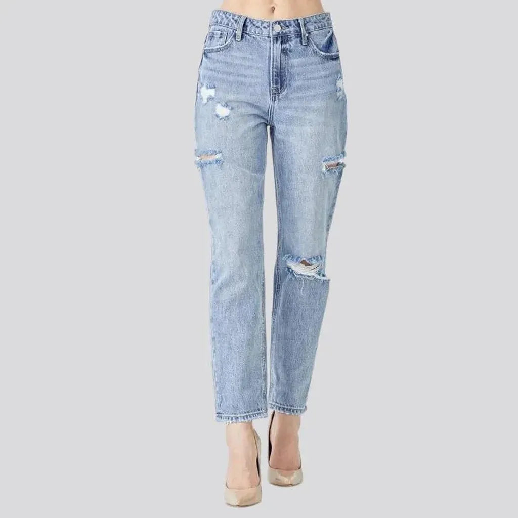Mom distressed jeans
 for women