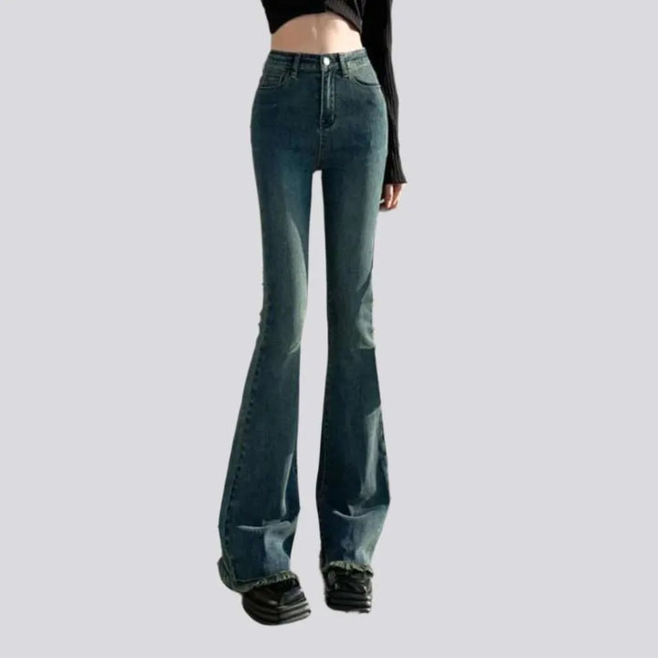 Stonewashed street jeans
 for women