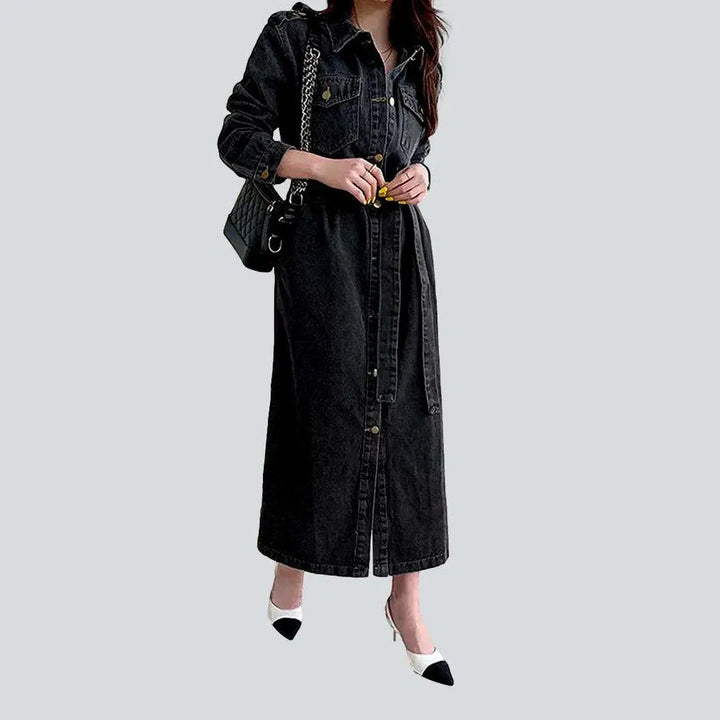 Stylish black women's denim coat