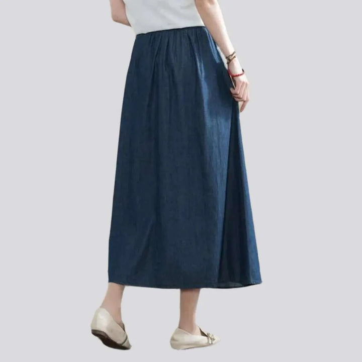 High-waist long women's jeans skirt