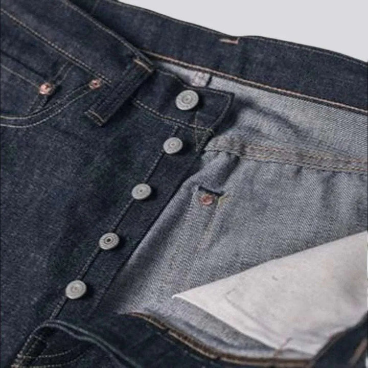 Straight high-waist selvedge jeans