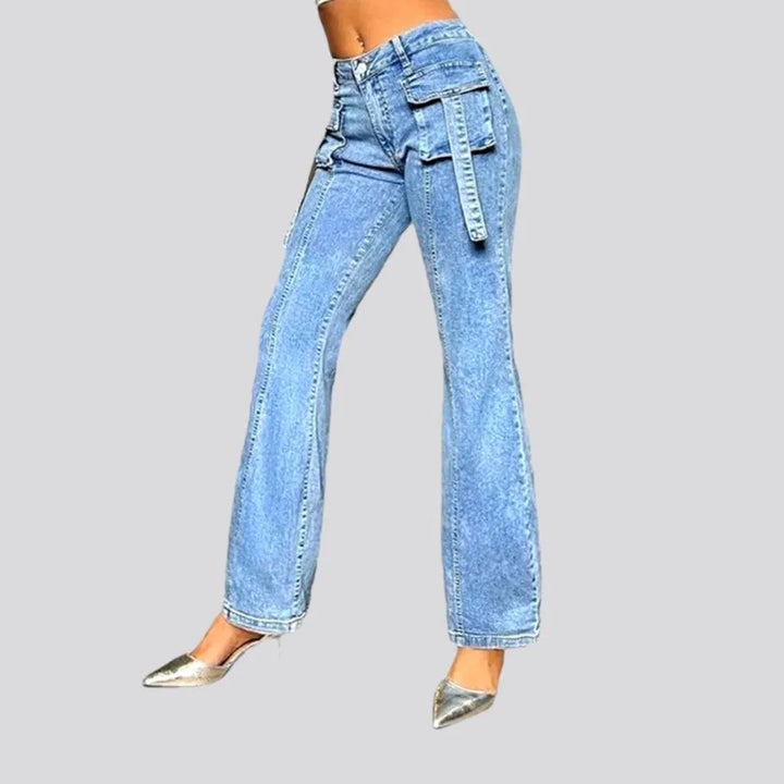 Low-waist women's vintage jeans