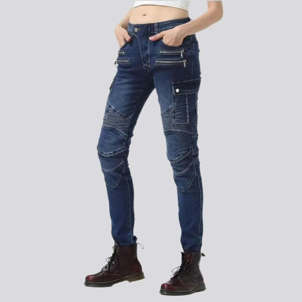 Biker protective jeans
 for women