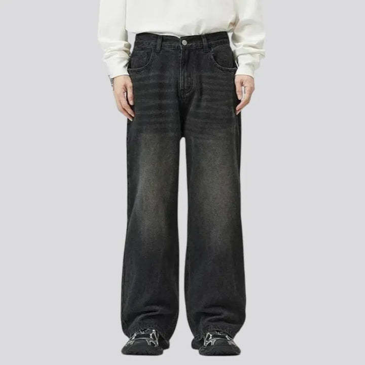 Stonewashed light vintage men's jeans