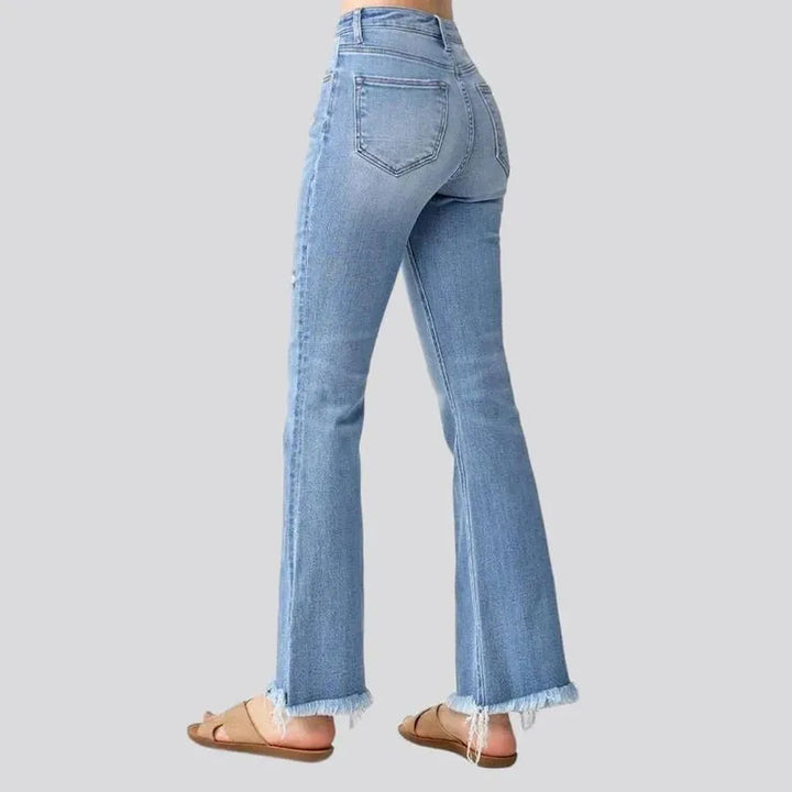 Frayed-hem bootcut jeans
 for women