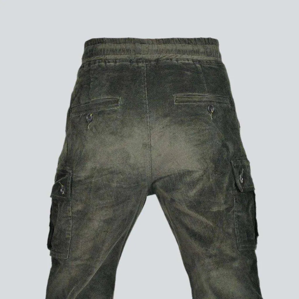 Corduroy men's biker jeans