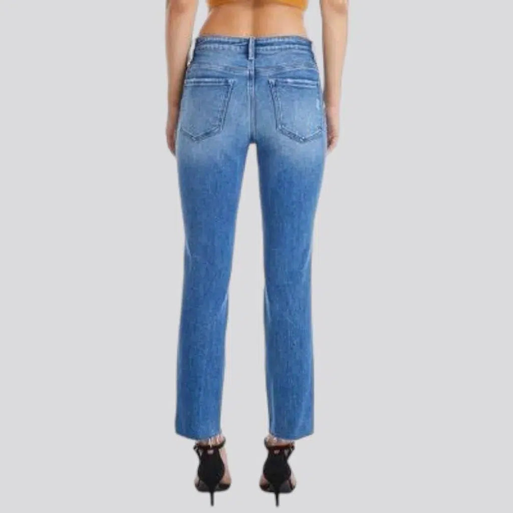 High-waist slim jeans
 for ladies