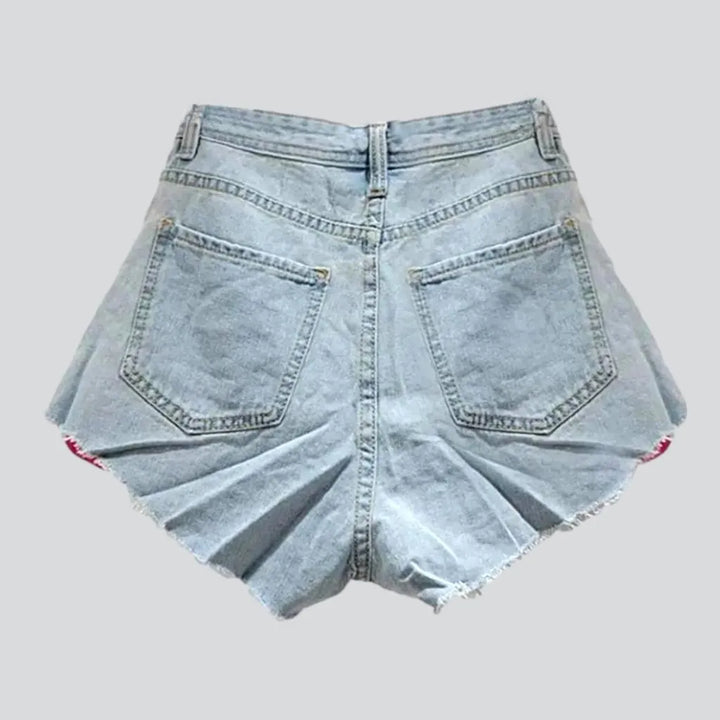 Embellished women's jean shorts