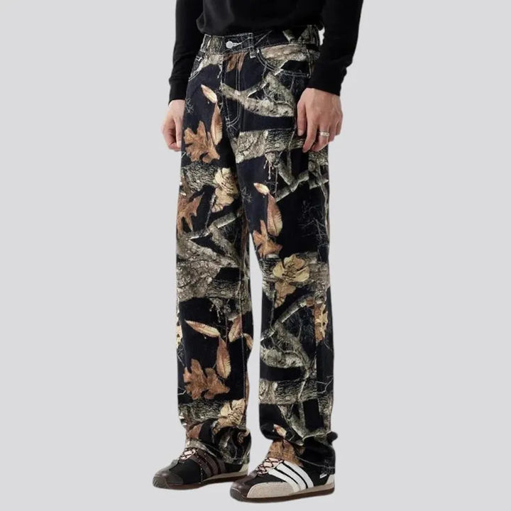 Boho floral men's jeans