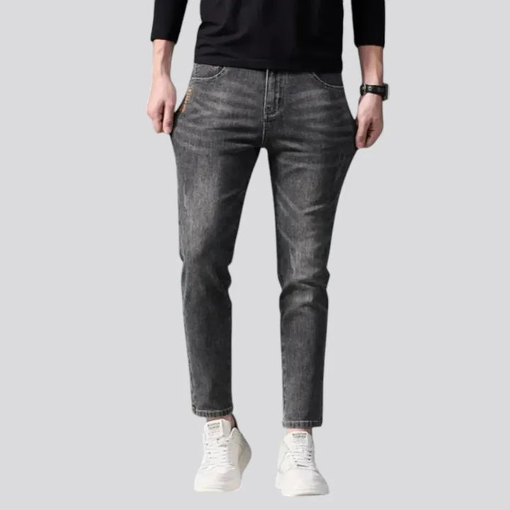 Slim fit mid waist men's jeans