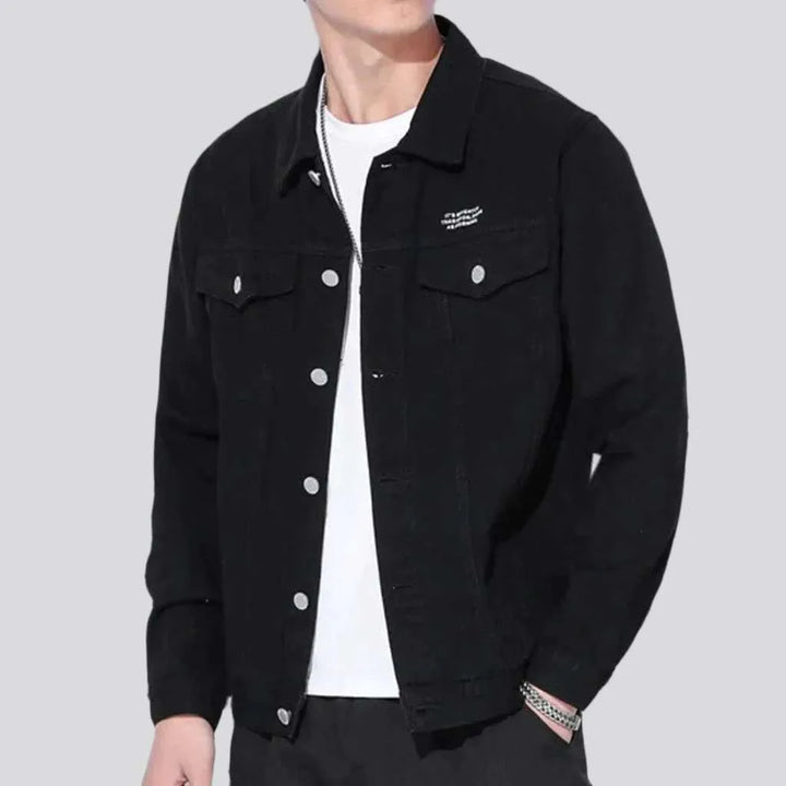 Back-print regular men's jean jacket