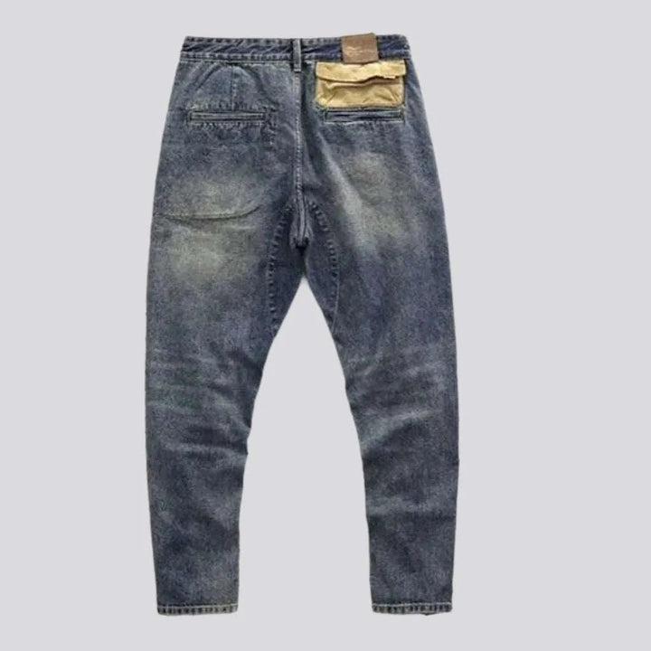 Sanded men's street jeans