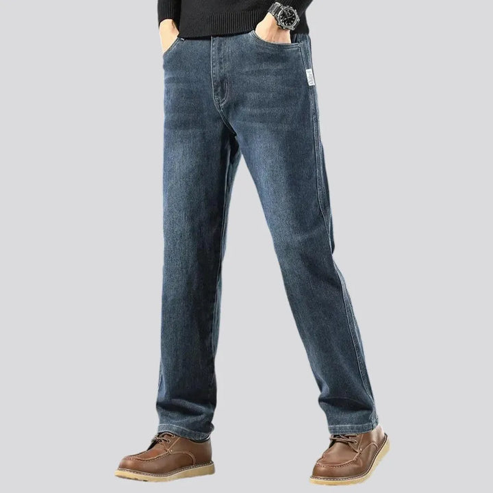 Dark wash classic fit jeans for men