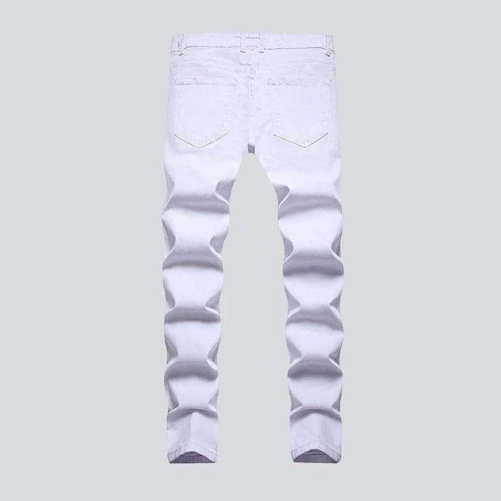 White-painted jeans for men