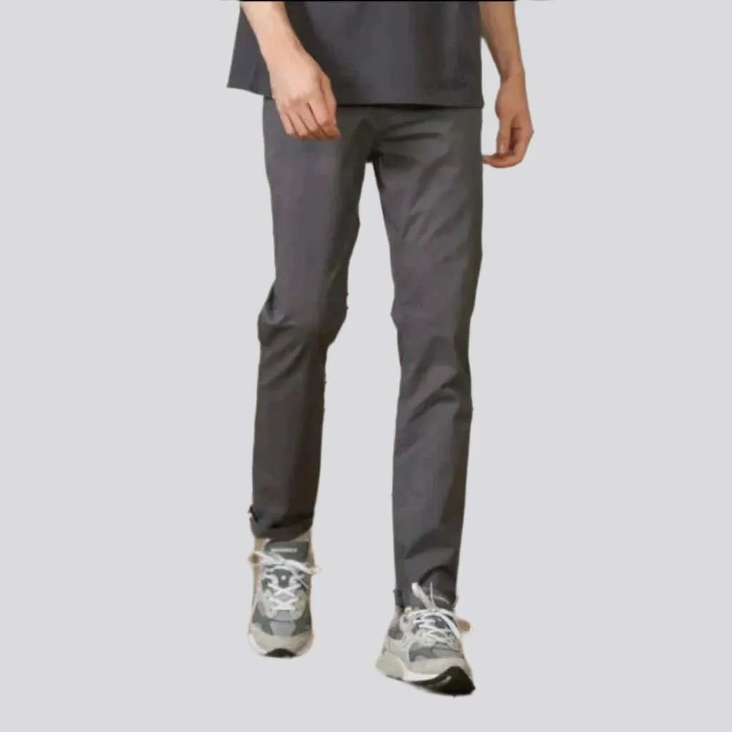 Tapered full-length men's denim pants