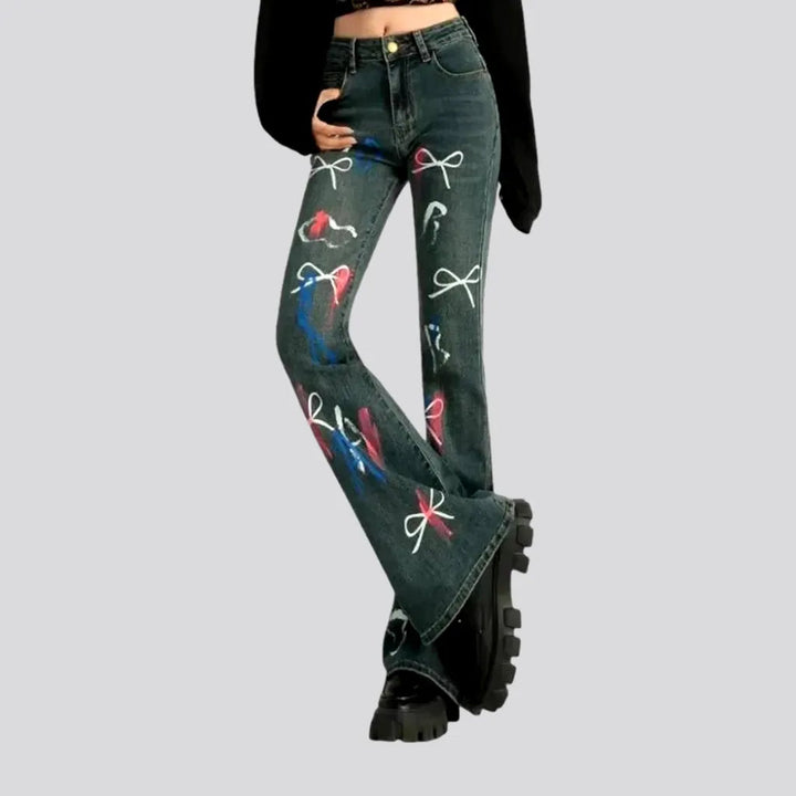 Art Patterned High Waist Women's Jeans | Jeans4you.shop