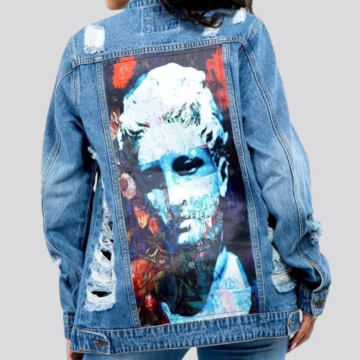 Artistic Boho Inspired Women's Denim Jacket | Jeans4you.shop