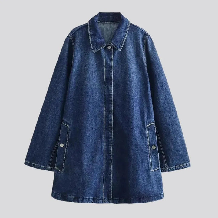 Casual medium pattern women's jeans coat