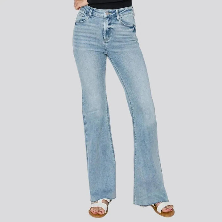 Straight whiskered jeans
 for women