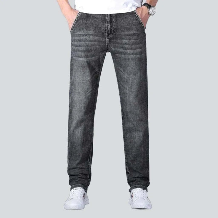 Slim-fit mobile pocket men's jeans