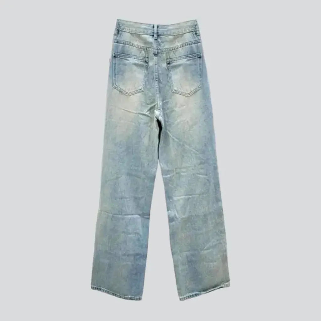 High-waist embellished jeans
