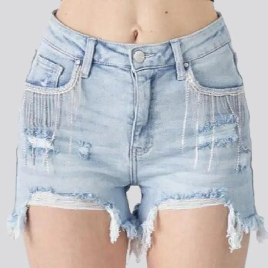 Y2k wide-leg women's jean shorts
