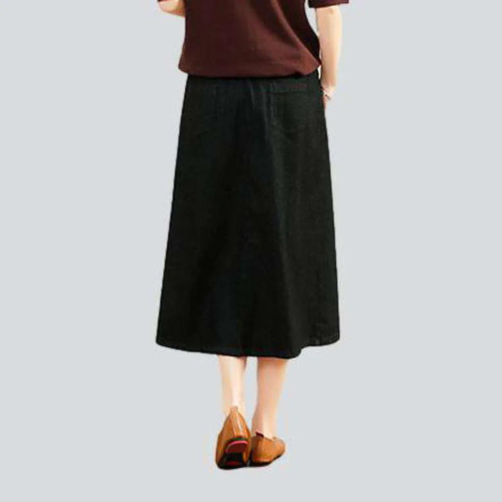 Casual look long jeans skirt