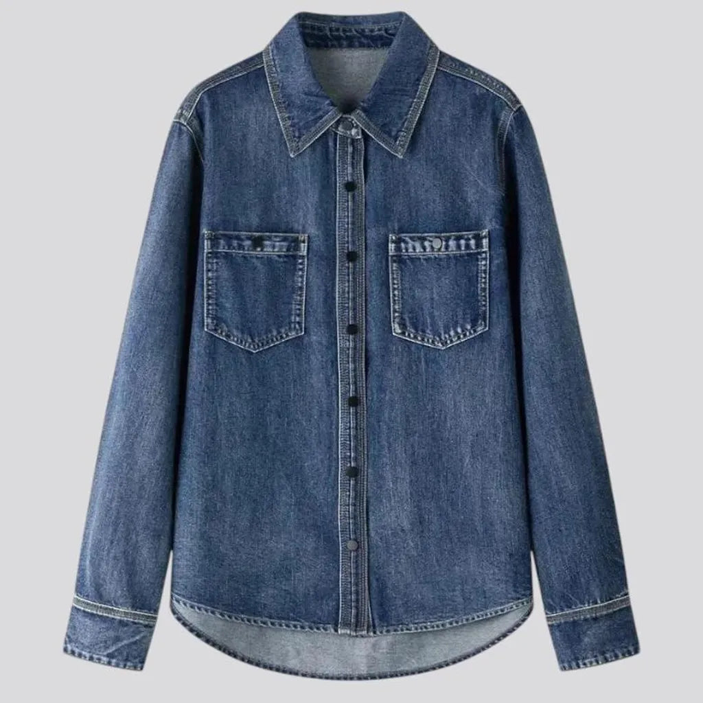 Casual fit women's denim shirt