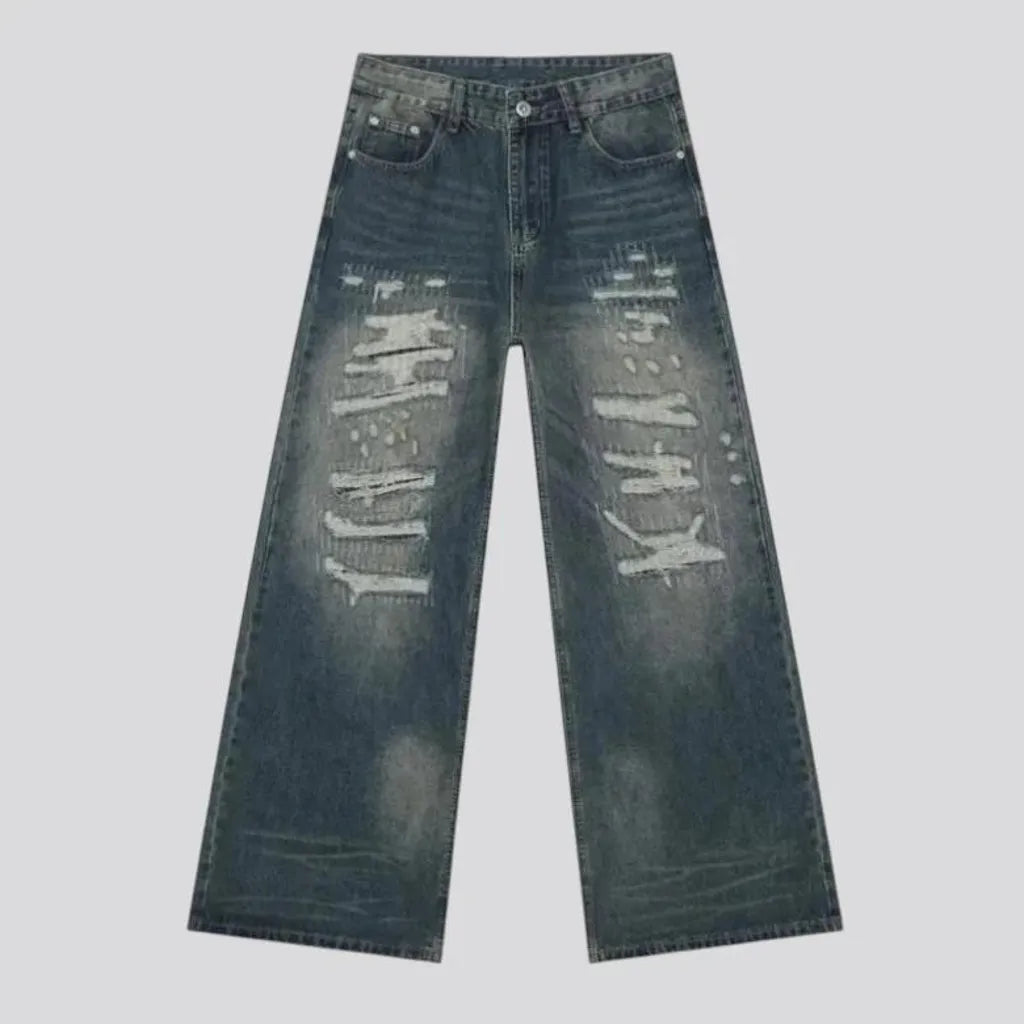 Mid rise fashionable men's jeans