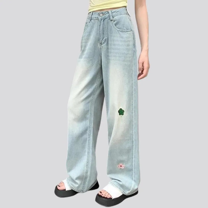 Street women's embroidered jeans