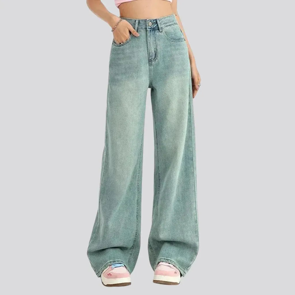 Retro faded light slouchy women's jeans