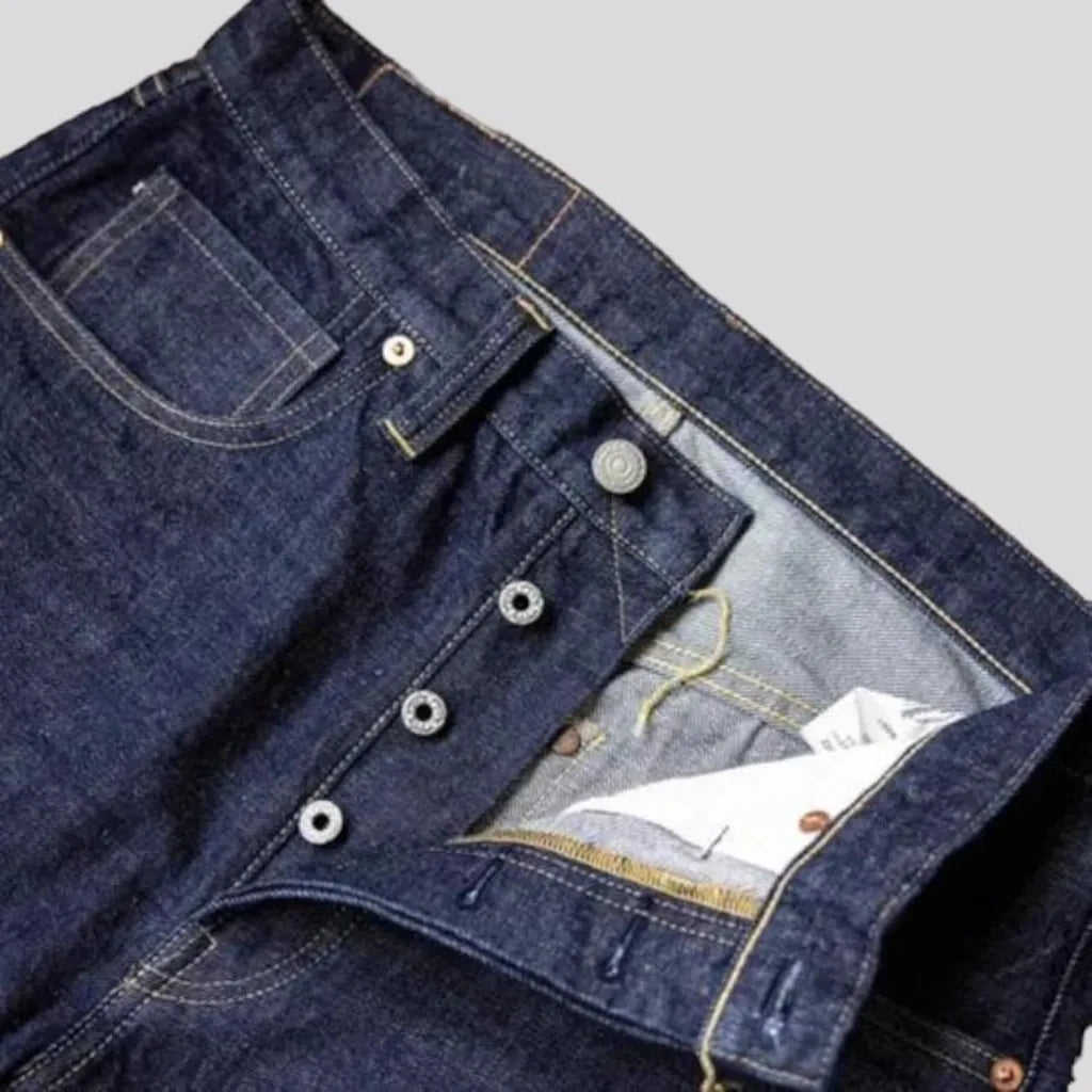 Heavyweight loose self-edge jeans