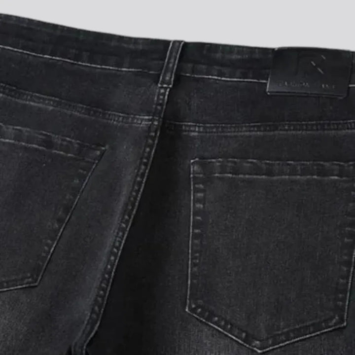 Whiskered and straight fit men's jeans