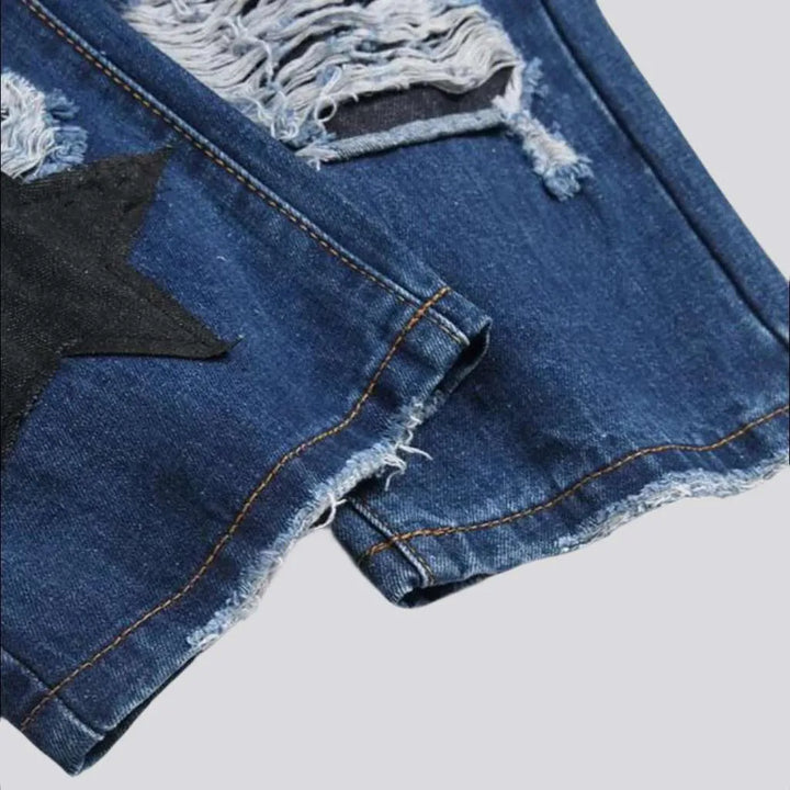 Black stars men's skinny jeans