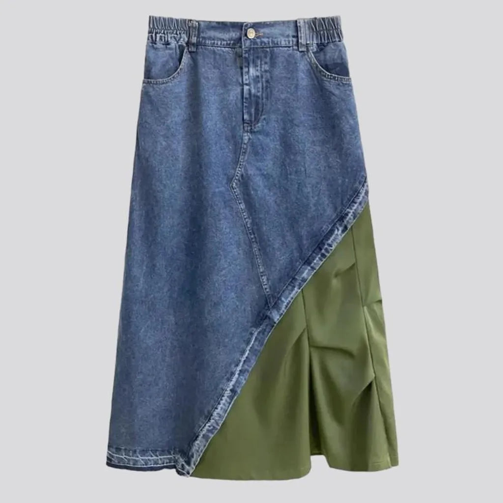 Asymmetric fashion jeans skirt
 for ladies
