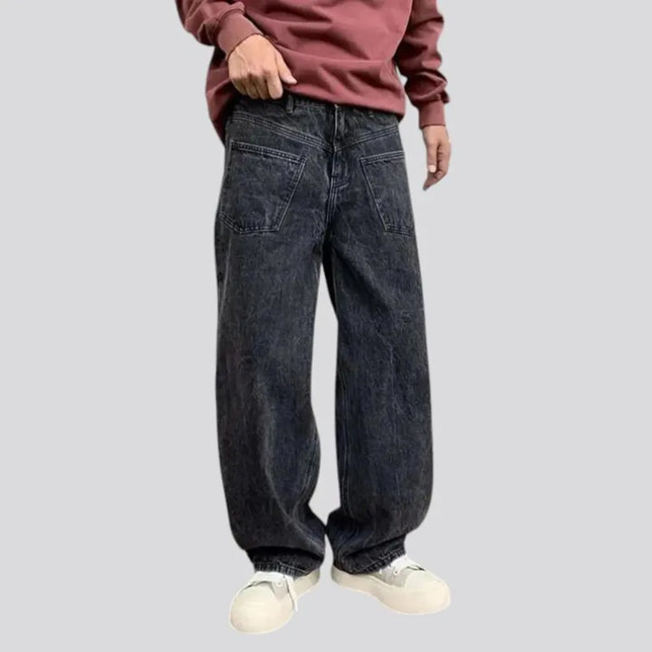 Vintage acid pattern street style men's jeans