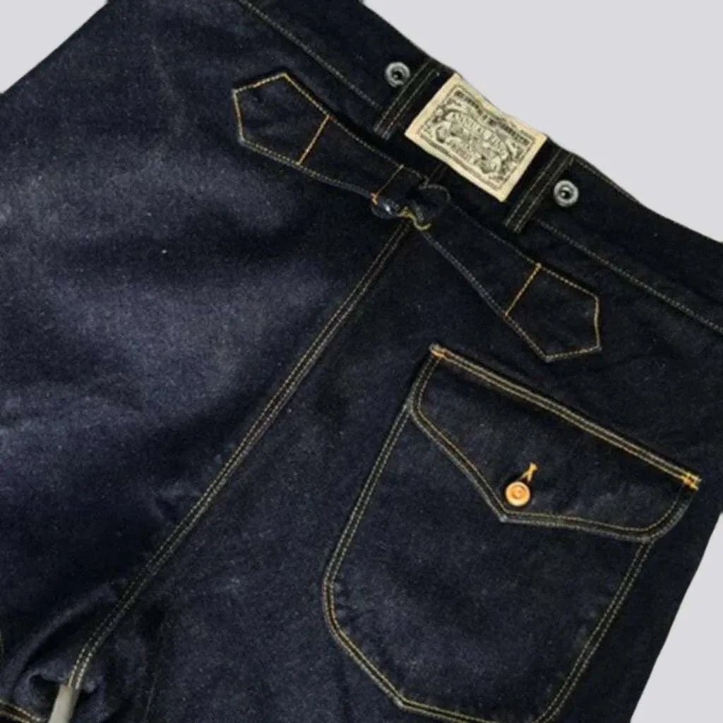 Straight mid-waist selvedge jeans