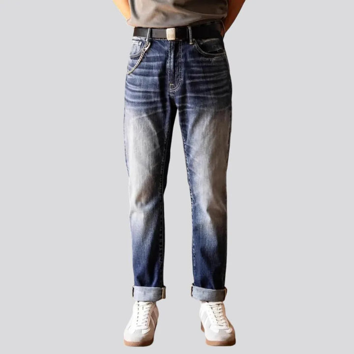 Vintage medium wash tapered men's jeans