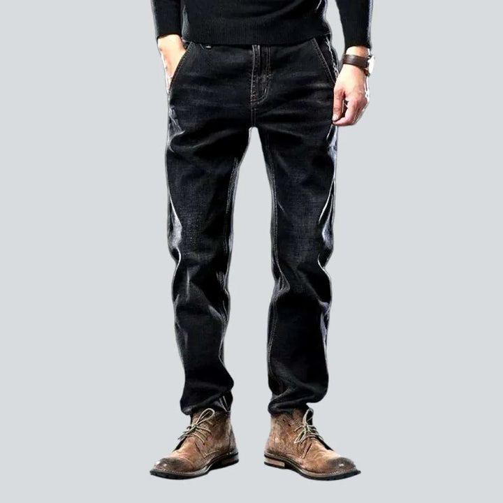 Double pocket dark men's jeans