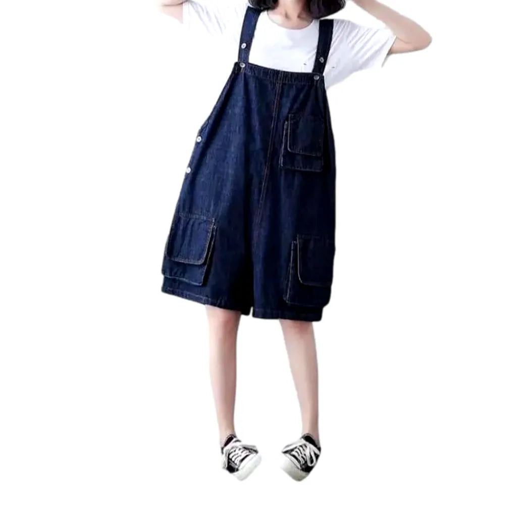 Baggy fashion jeans romper
 for ladies