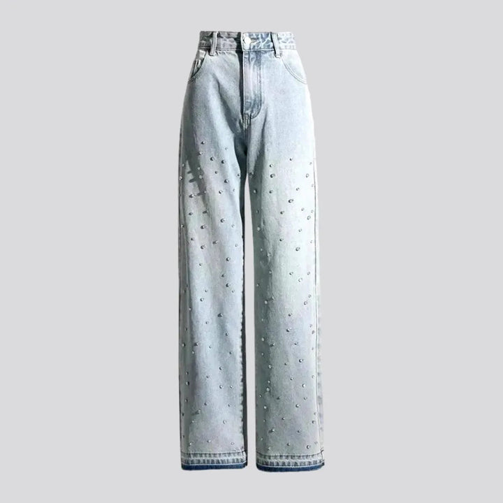 Baggy Fit Diamond Patterned Women's Jeans | Jeans4you.shop