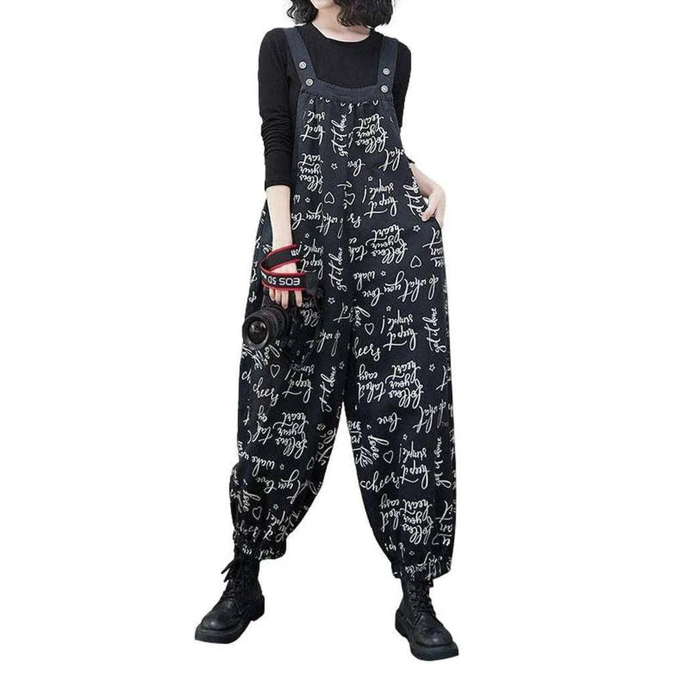 Baggy Jean Dungaree for Ladies - Black