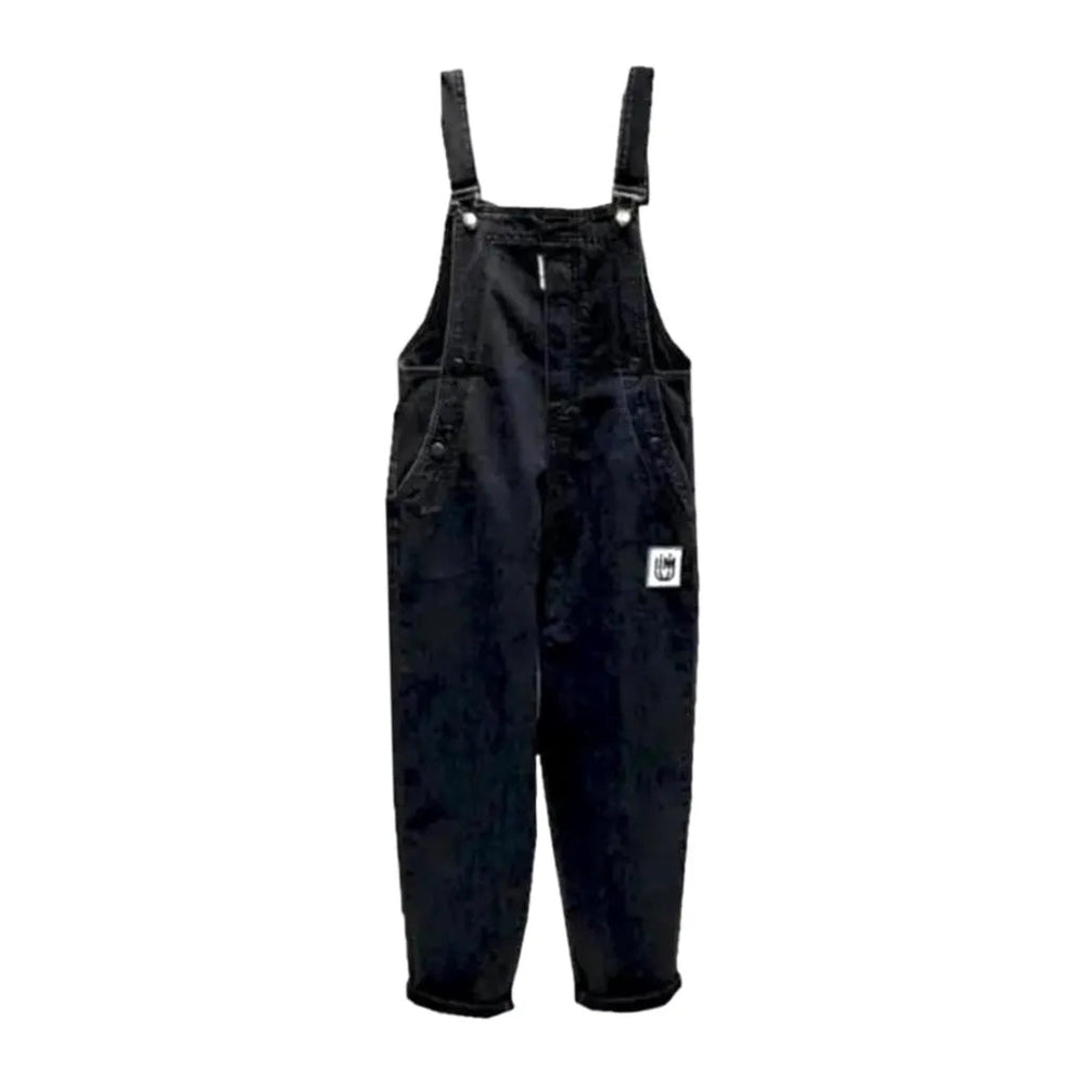 Baggy Jean Dungaree for Women - Black