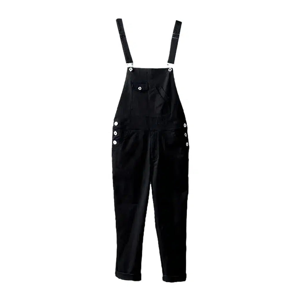 Loose Y2k Men's Denim Dungaree - Black