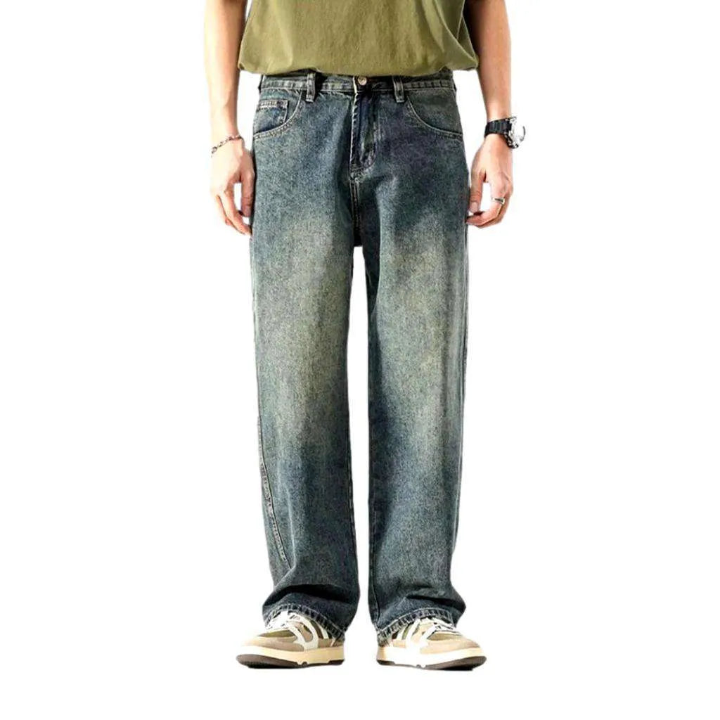 Baggy mid-waist jeans
 for men