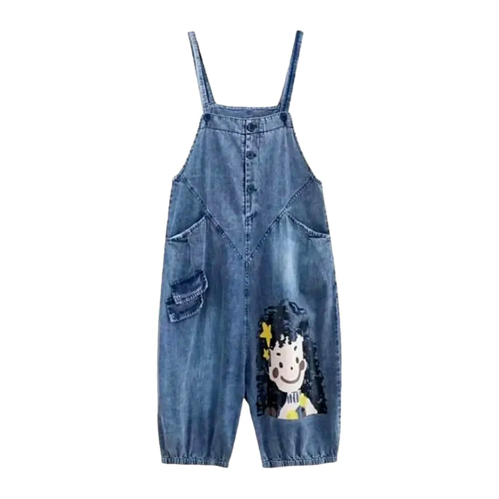 Baggy Street Jeans Women's Overall - Light Blue