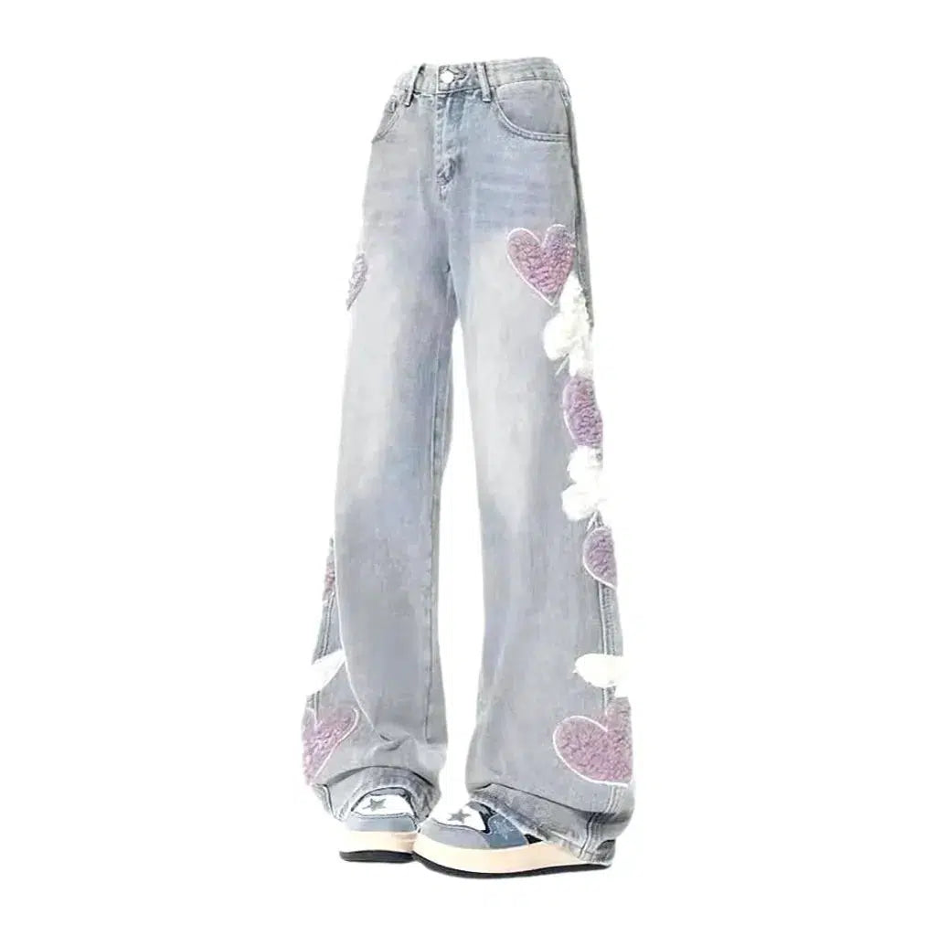 Baggy whiskered jeans
 for women