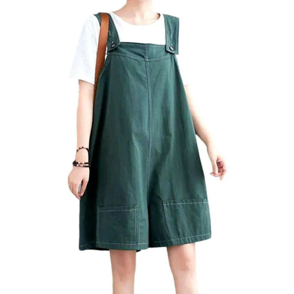 Baggy Women's Denim Overall - Green