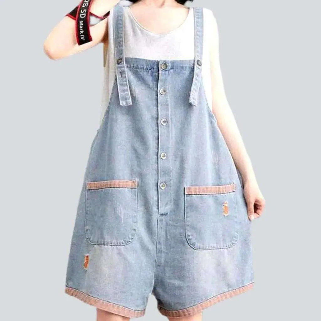 Baggy women's jean overall shorts | Jeans4you.shop